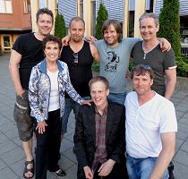 Aslak and The Clutterbillies band after the third and final show in Lyngdal