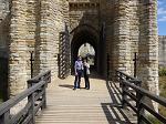 Ron Harman and me outside Warkworth Castle, one of several castles we visited in England